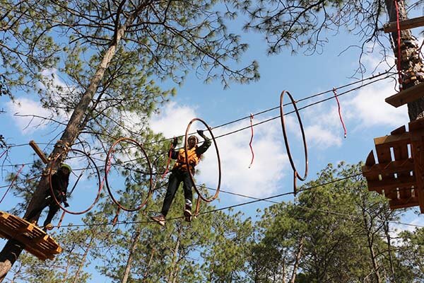 forest adventure course, treetop adventure course, aerial challenge course