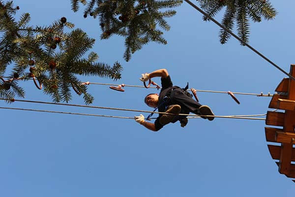 hgih ropes course, treetop adventure course, treetop trekking course