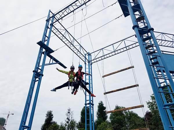 high ropes challenge, ropes course, high ropes for leisure park