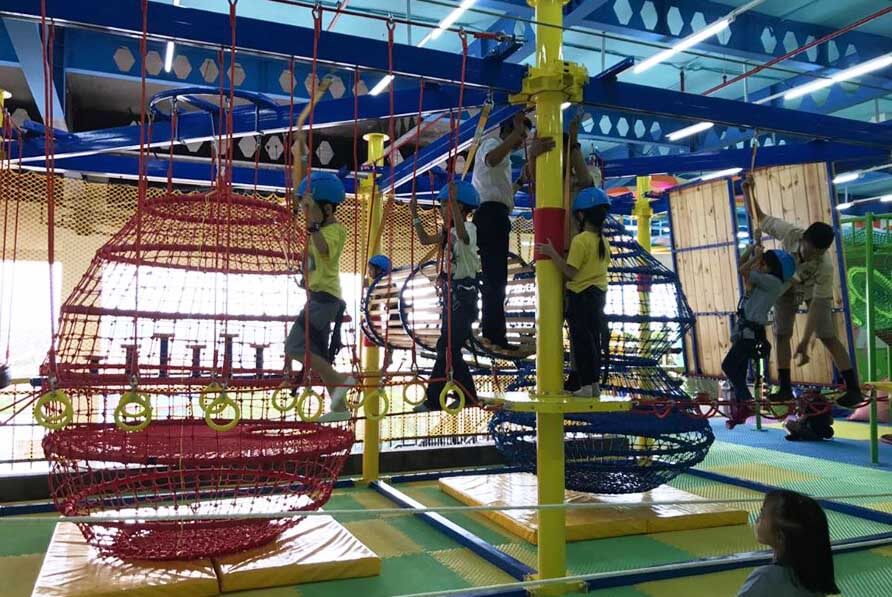 Indonesia Indoor Ropes Course, ropes playground, playground equipment, ropes course design