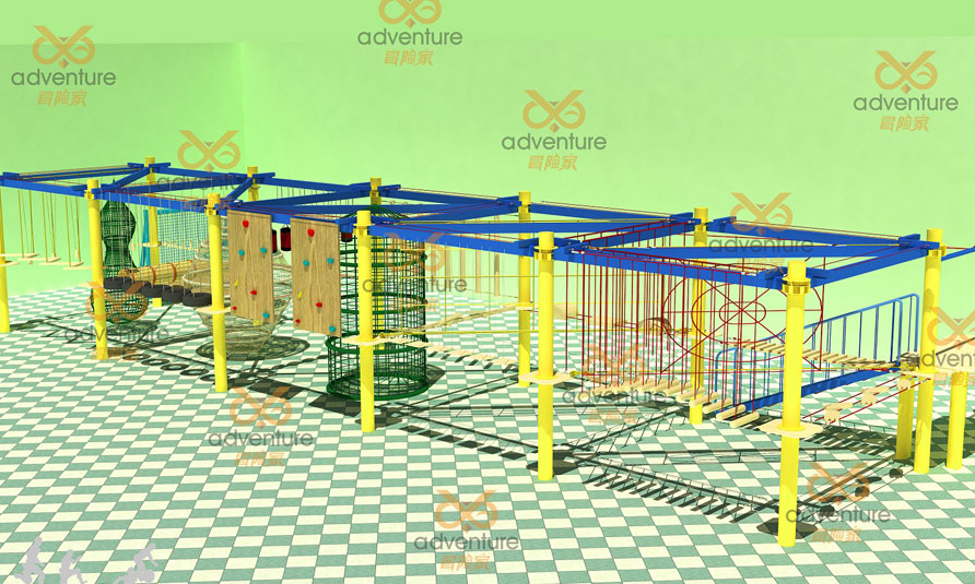 Indonesia Indoor Ropes Course, ropes playground, playground equipment, ropes course design