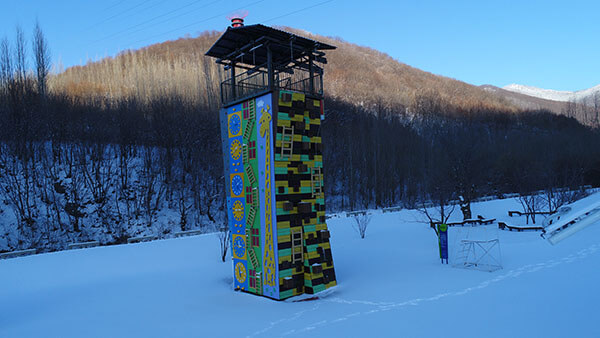 adventure tower, climbing wall, rock climbing wall