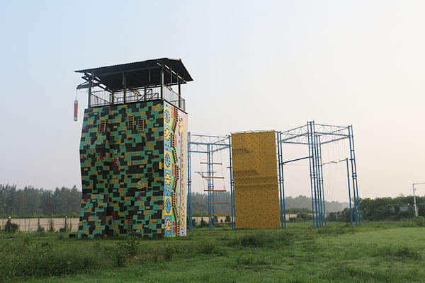 adventure tower, climbing wall, rock climbing wall