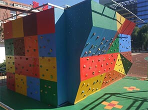 playground equipment, climbing wall, bouldering wall