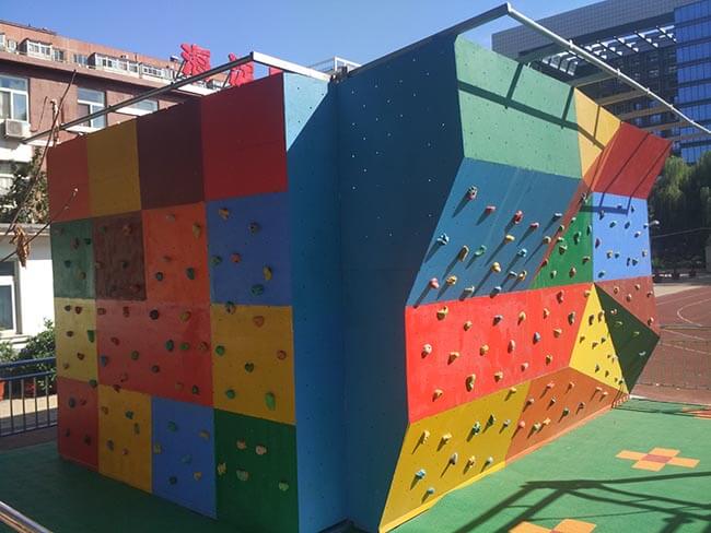 playground equipment, climbing wall, bouldering wall