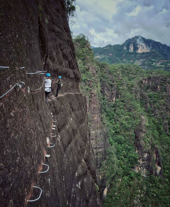 rock climbing wall