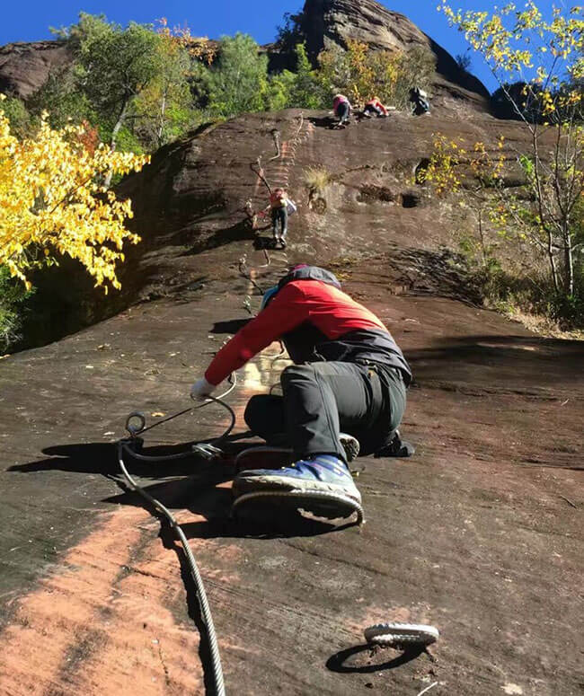 rock climbing wall