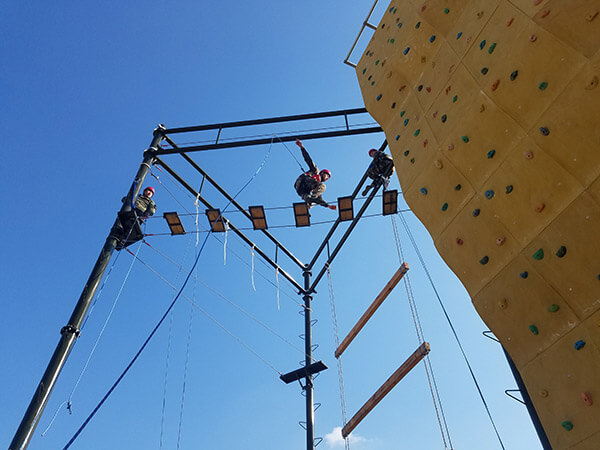 high ropes, ropes challenge course, high rope challenge