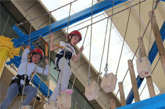 outdoor ropes course, treetop adventures