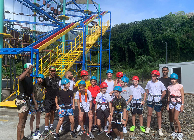 Ropes Course, Rock Climbing Wall, Advendventure Park, Martinique, High Ropes Course, Bouldering Wall, Treetop Adventure