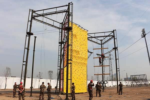 high ropes course, obstacle course, military training equipment