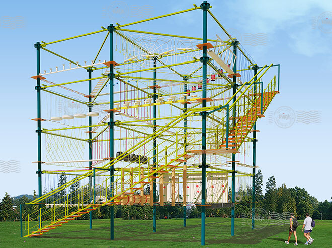 aerial ropes course, high ropes challenge course, outdoor adventure courses, high ropes adventure