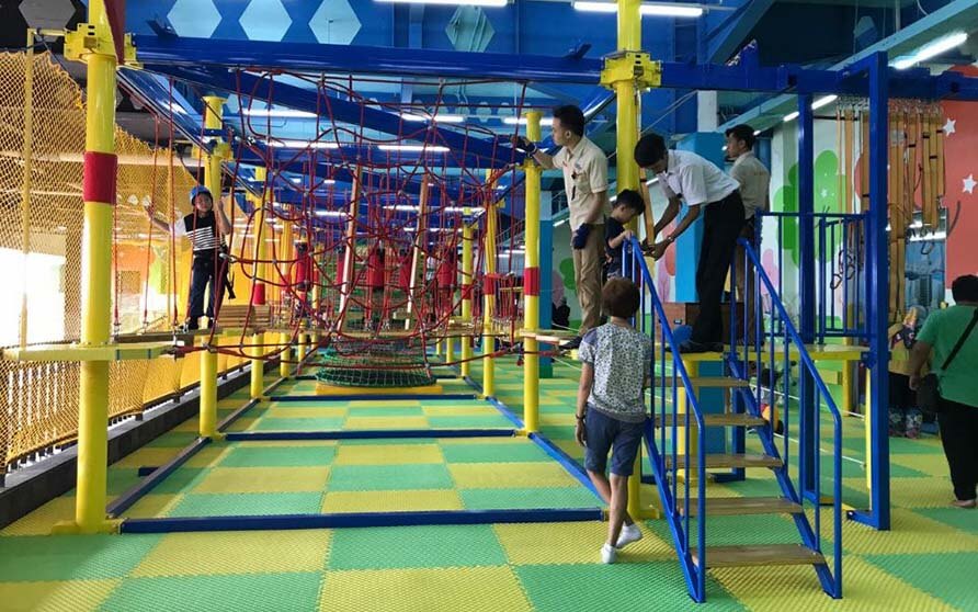 Indonesia Indoor Ropes Course, ropes playground, playground equipment, ropes course design