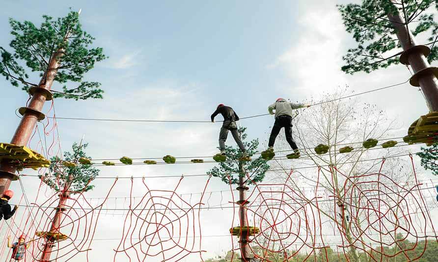 obstacle course, advenure park, rope park, camp, high ropes course