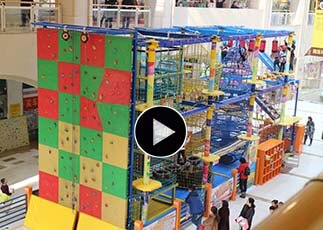 Indoor High Ropes Course Playground, adventure course, challenge course, children's aerial ropes